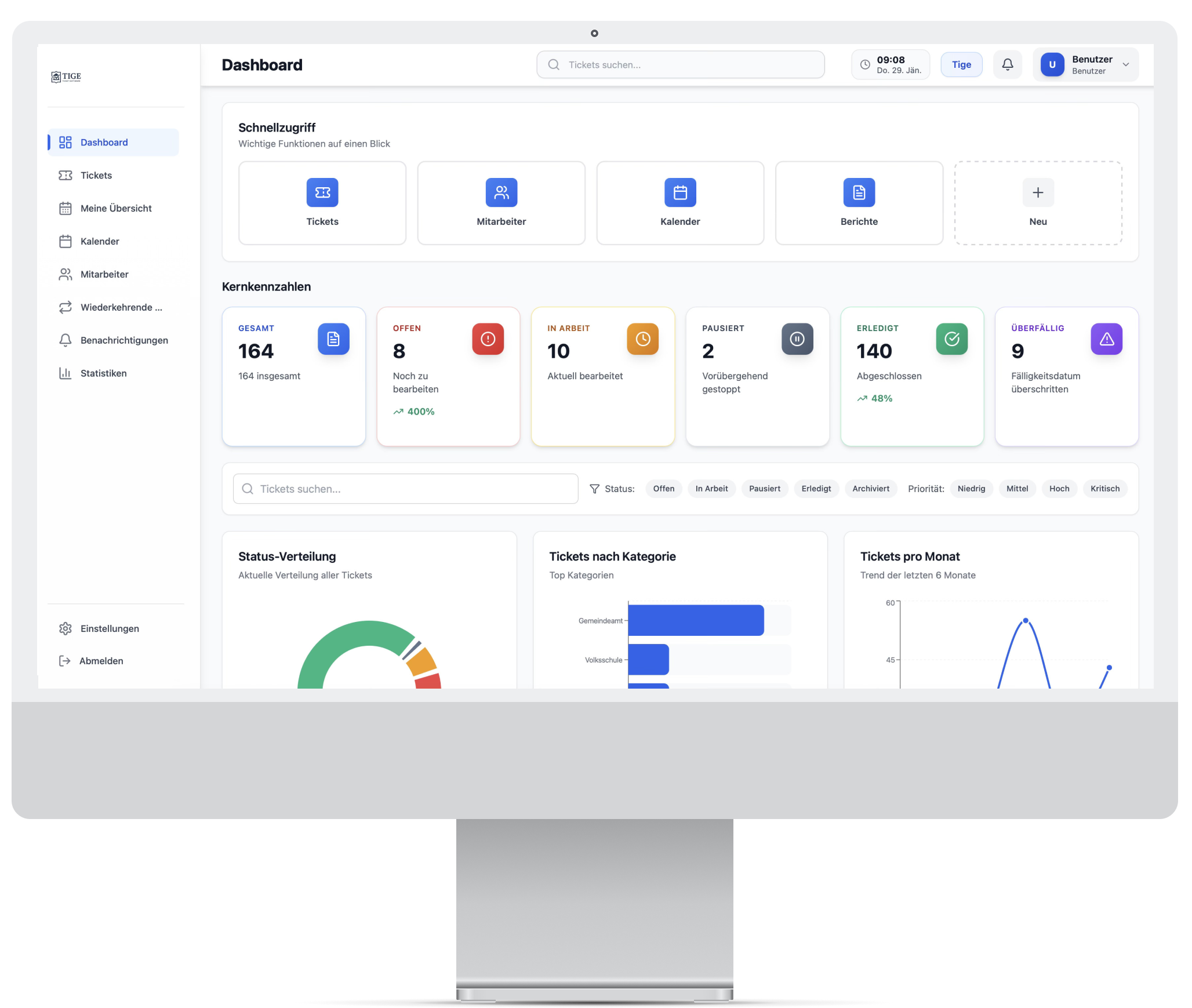 TIGE Desktop – Verwaltungsticket